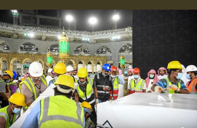 The barriers around the holy Kaaba — installed two years ago to prevent the spread of coronavirus — were removed on Tuesday. (Supplied)