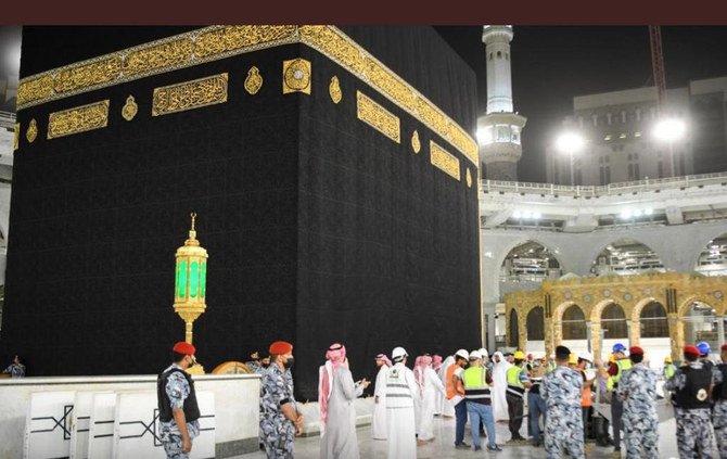 The barriers around the holy Kaaba — installed two years ago to prevent the spread of coronavirus — were removed on Tuesday. (Supplied)