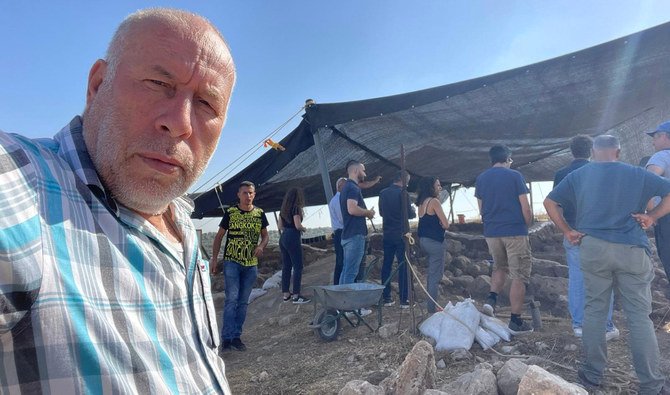 Naji Al-Tamimi, head of the Nabi Saleh village council, at the location of the Israeli excavations in Nabi Saleh village. (Supplied)