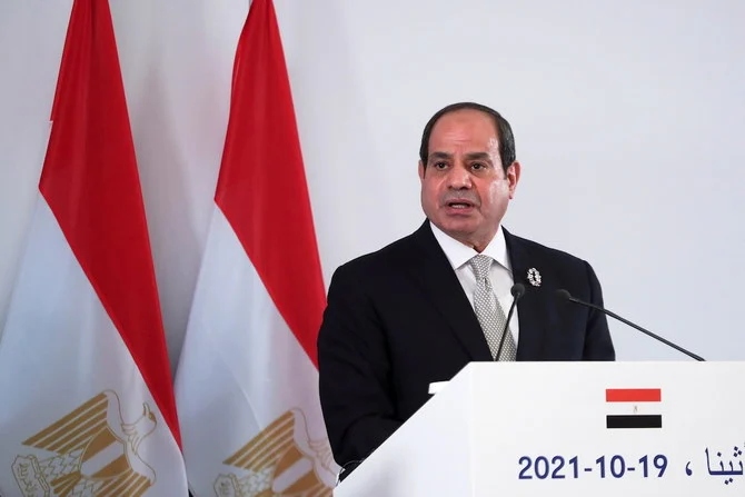 President Abdel Fattah al-Sisi speaks during a joint statement conference. (Reuters)