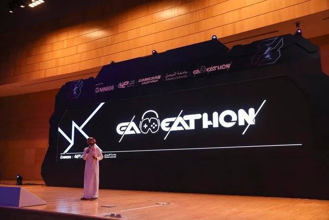 Turki Alfawzan, chief executive officer at the Saudi Esports Federation, launches Gameathon in Riyadh. (Gamers8)