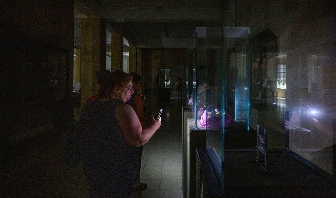 Tourists discover archaeological pieces from Phoenician and Roman times at Lebanese National Museum in Beirut. (AN photo by Ammar Abd Rabbo)
