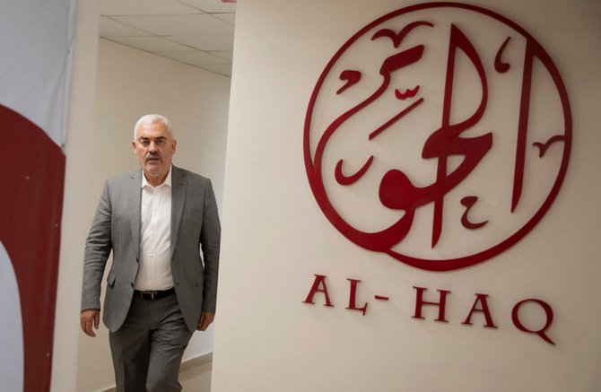 Shawan Jabarin, director of the al-Haq human rights group, at the organization's offices in the West Bank city of Ramallah. (AP)