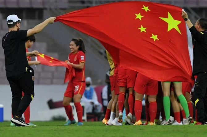 The AFC Women’s Asian Cup India 2022, the biggest-ever edition in nearly two decades, was won by China after defeating South Korea on Feb. 6, 2022. (AFP)