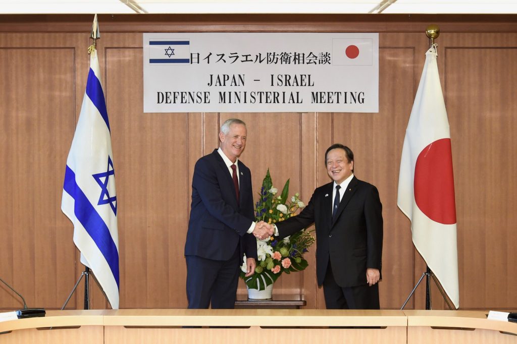 The meeting, which took place in Tokyo, also commemorated the 70th anniversary of the establishment of diplomatic relations between Japan and Israel. (Twitter/@ModJapan_en)