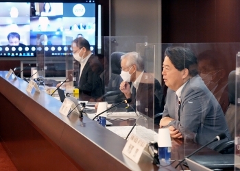 Japanese Foreign Minister Yoshimasa Hayashi at the fifth Meeting of the Advisory Board for Promoting Science and Technology Diplomacy. (MOFA Japan)