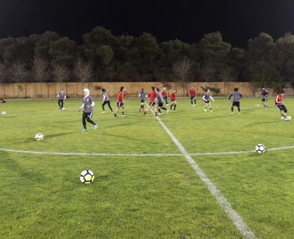 Jordan's women football team take part in a training session in Amman. (AFP file photo)