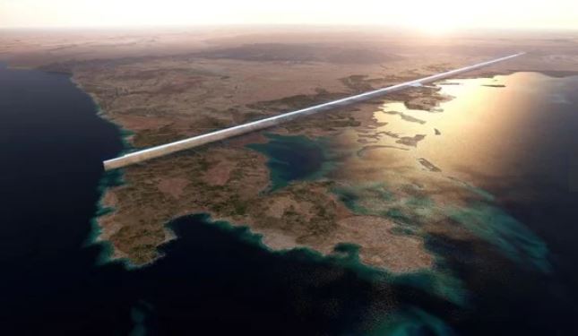 Last month, THE LINE designs were revealed by Crown Prince Mohammed bin Salman. (Saudi Press Agency)