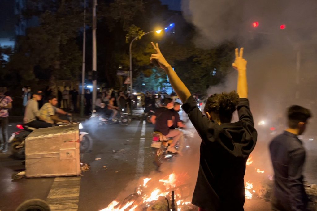 Iranian-American actor Sam Asghari uses social media to condemn Tehran following nationwide mass protests against the regime. (AFP)