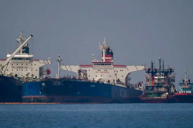 For several months, Iranian-flagged tanker Lana, formerly Pegas, remained under arrest off the Greek island of Evia. The crew of one of two Greek oil tankers seized by Iranian armed forces in May were replaced by their company on Wednesday. (AFP/File)
