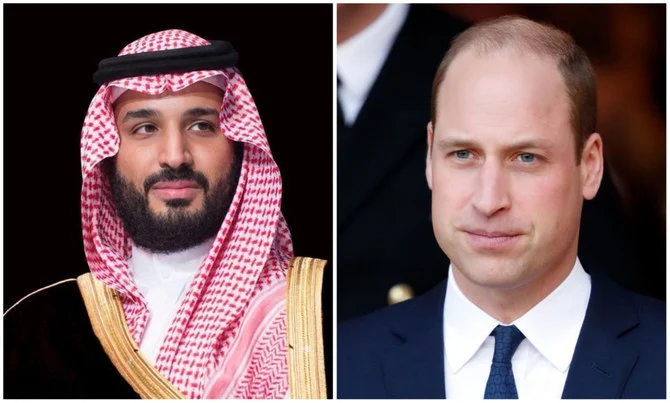 Saudi Arabia’s Crown Prince Mohammed bin Salman sent a cable of congratulations to Britain’s Prince William on the occasion of his appointment as the Prince of Wales. (SPA/AFP/File Photo)