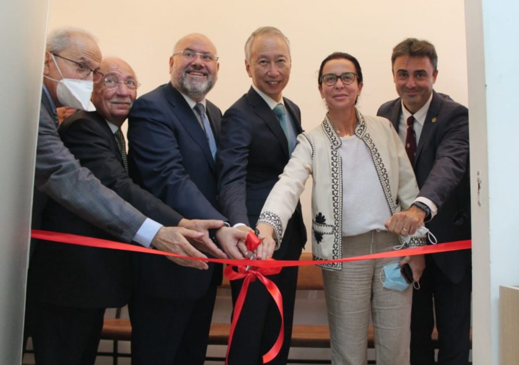 Japan’s Ambassador to Lebanon Takeshi Okubo, the Lebanese Minister of Public Health Firas Abiad and the Director of the Karagheusian Primary Health Care Center, Serop Ohanian at the Karagheusian Primary Health Care Center project completion ceremony, Bourj Hammoud, Lebanon. (Supplied)