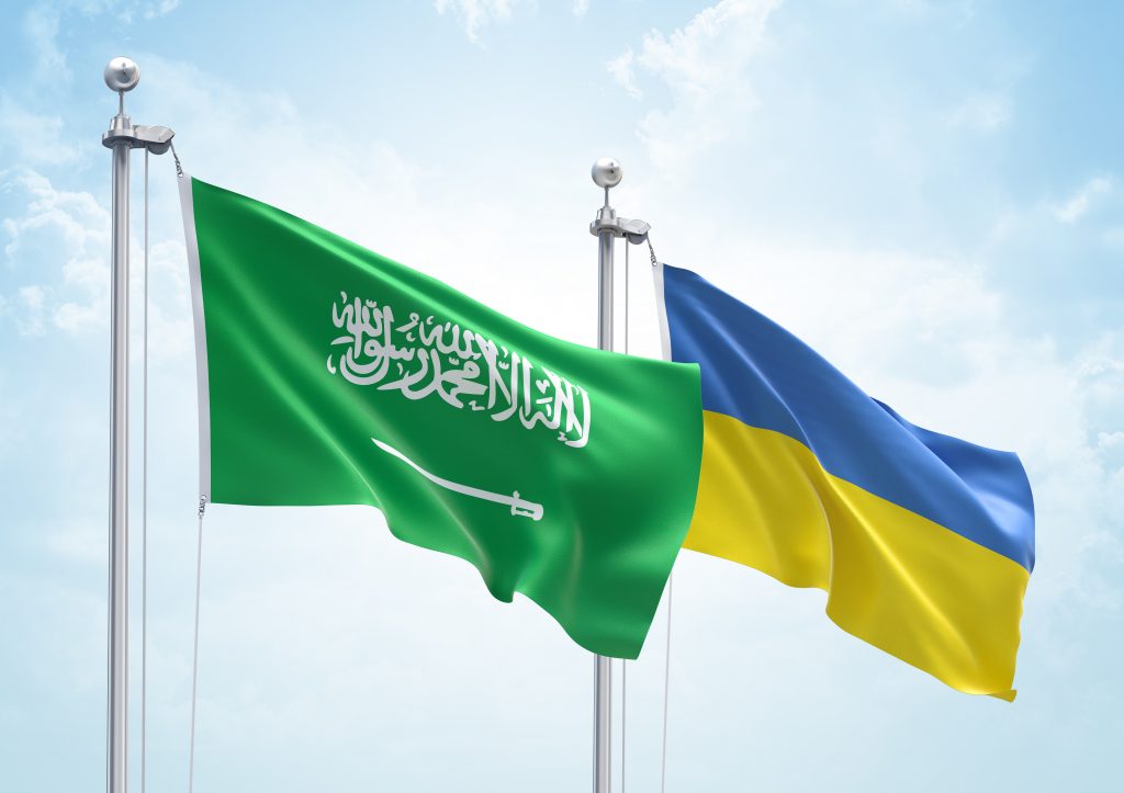 Crown Prince Mohammed bin Salman meets with Rustem Umerov affirming the kingdom's support of the crisis in Ukraine. (Shutterstock)