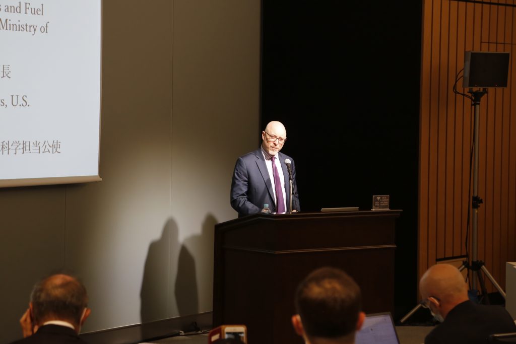 Aaron Forsberg, minister for economic affairs from the U.S. Embassy, speaks at a conference on bioethanol in Tokyo, Oct. 5, 2022. U.S. (File/AP)