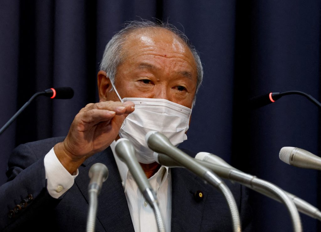 Japan's Finance Minister Shunichi Suzuki speaks at a news conference after Japan intervened in the currency market for the first time since 1998 to shore up the battered yen in Tokyo, Japan Sep. 22, 2022. (File/Reuters)
