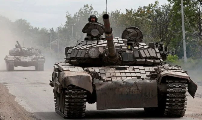 Pro-Russian tank units in Luhansk Oblast, Ukraine, May 26, 2022. (Reuters)