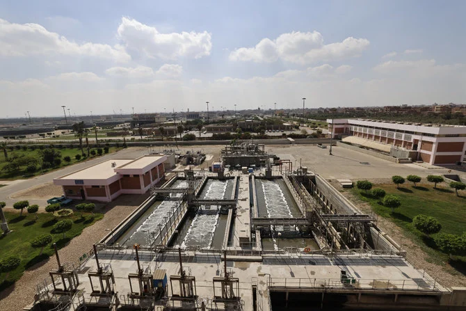 This picture taken on October 18, 2022 shows a view of the Gabal el-Asfar water treatment plant at Al-Khanka in Qalyubia governorate, about 35 km northeast of Cairo. (AFP)