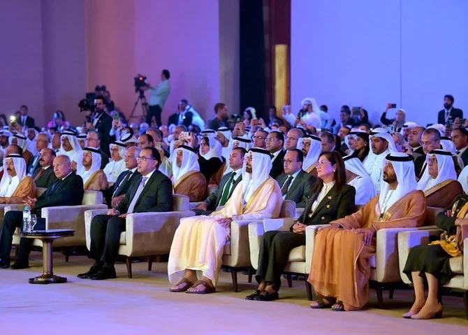 A photo shared on Twitter by Egypt’s Minister of Planning & Economic Development shows Egyptian and Emirati officials attending the celebrations in Cairo. (Twitter: @halaelsaid)