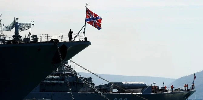 Above, the Russian flagship missile cruiser Moskva docked in the bay of Sevastopolon, the largest city in Crimea which Russia annexed from Ukraine in 2014. (AFP file photo)