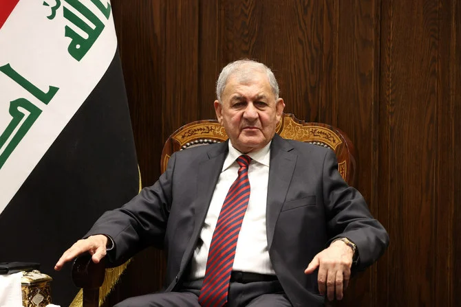 Iraq’s new President Abdul Latif Rashid attends a parliamentary session in Baghdad, Iraq, October 13, 2022. (Reuters)