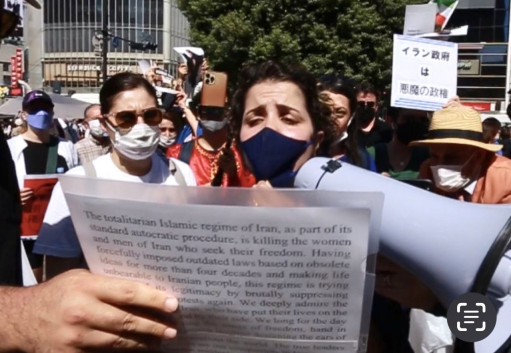 In the crowded and popular Shibuya Scramble Square Central Tokyo, close to a 100 Iranians and activists from different organizations gathered to show their support and demanded freedom for all women in Iran. (ANJ)