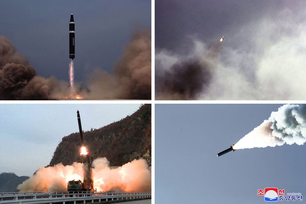 Analysts said some of the photos released by North Korean state media seemed to be recycled from launches earlier in the year. (AFP)