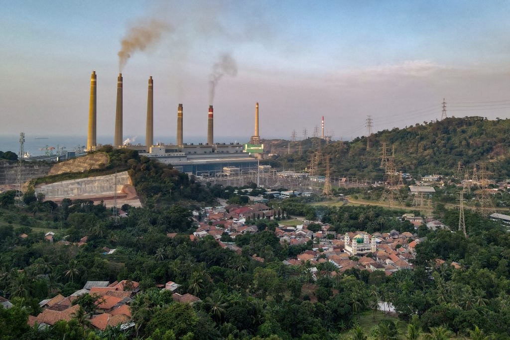 Suralaya coal power plant in Cilegon, Indonesia.