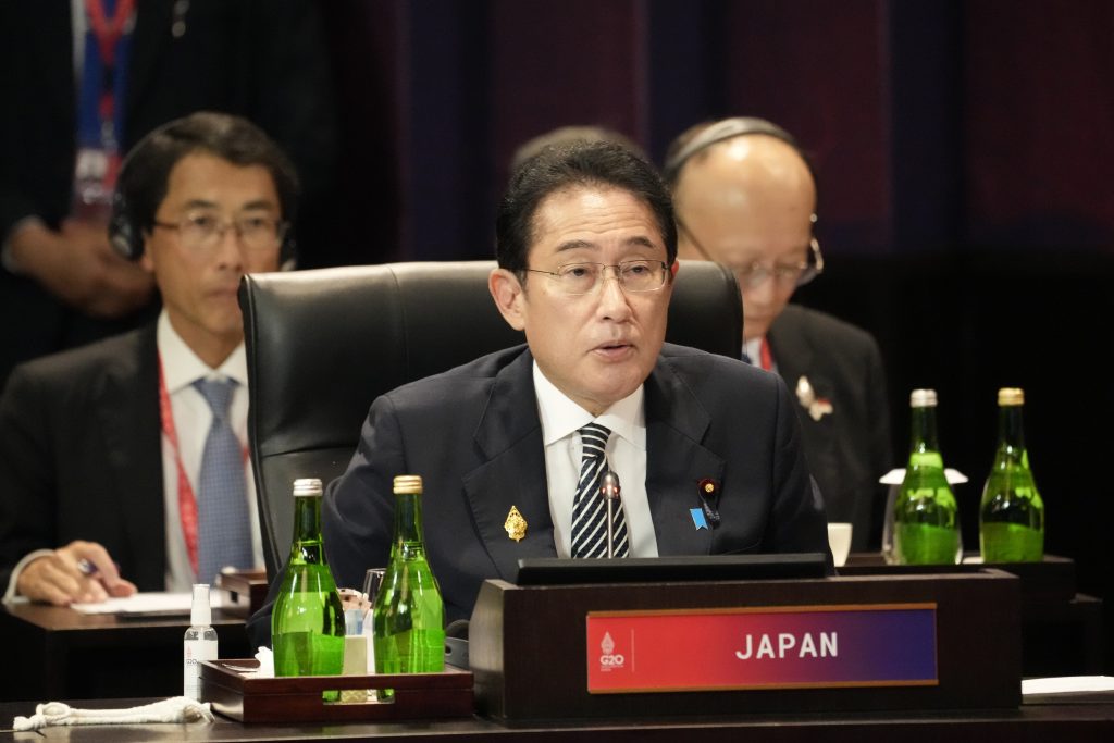 Japan's Prime Minister Fumio Kishida speaks during the Partnership for Global Infrastructure and Investment meeting at the G20 summit, Nov. 15, 2022, in Nusa Dua, Bali, Indonesia. (File/AP)