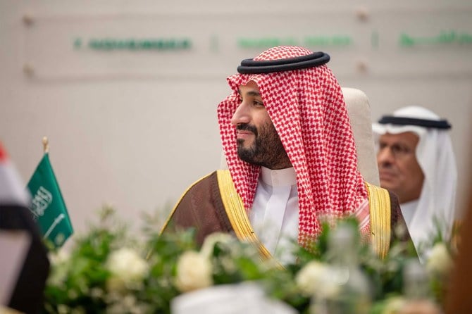 Crown Prince Mohammed bin Salman was hosting the summit, being held in tandem with the ongoing COP27 summit in Sharm El-Sheikh, alongside Egyptian president Abdel Fattah El-Sisi. (SPA)