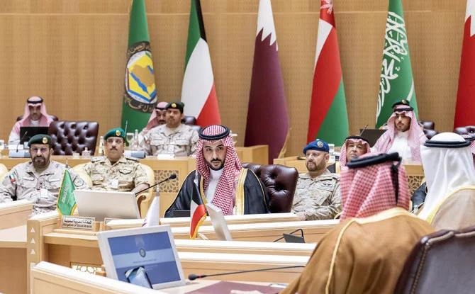 Saudi Defense Minister Prince Khalid bin Salman chairs the meeting of the 19th session of the Joint Defense Council of GCC Defense Ministers in Riyadh. (Supplied)