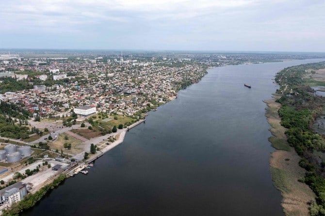 This file photo taken on May 20, 2022 shows an aerial view of the city of Kherson, amid the ongoing Russian military action in Ukraine. (AFP)