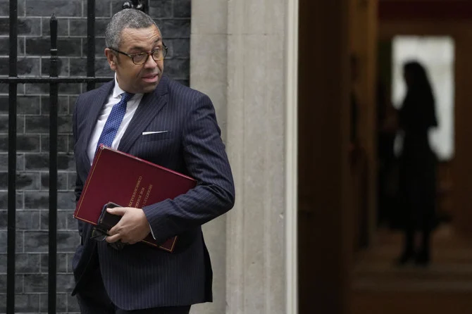 British foreign secretary James Cleverly said that ‘Iran’s rulers are spreading bloodshed and destruction across the region and as far away as Kyiv.’ (AP)