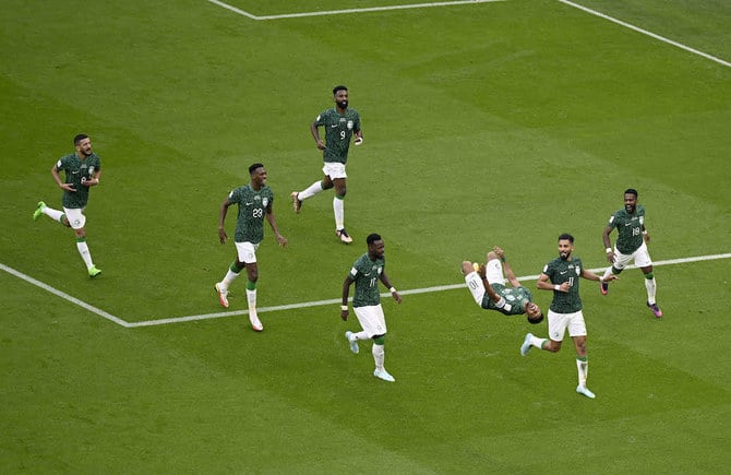  Saudi Arabia stunned Lionel Messi’s Argentina on Tuesday, beating the two-time winners 2-1 in one of the biggest upsets in World Cup history. (AN Photo/Basheer Saleh)