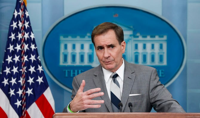 National Security Council coordinator for strategic communications John Kirby speaks during a daily news briefing at the James S. Brady Press Briefing Room in the White House on October 26, 2022 in Washington, DC. (AFP/File)