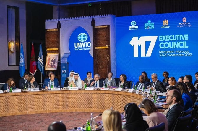 Saudi Minister of Tourism Ahmed Al-Khateeb attends the 117th session of the UNWTO’s executive council in Marrakesh. (@AhmedAlKhateeb)