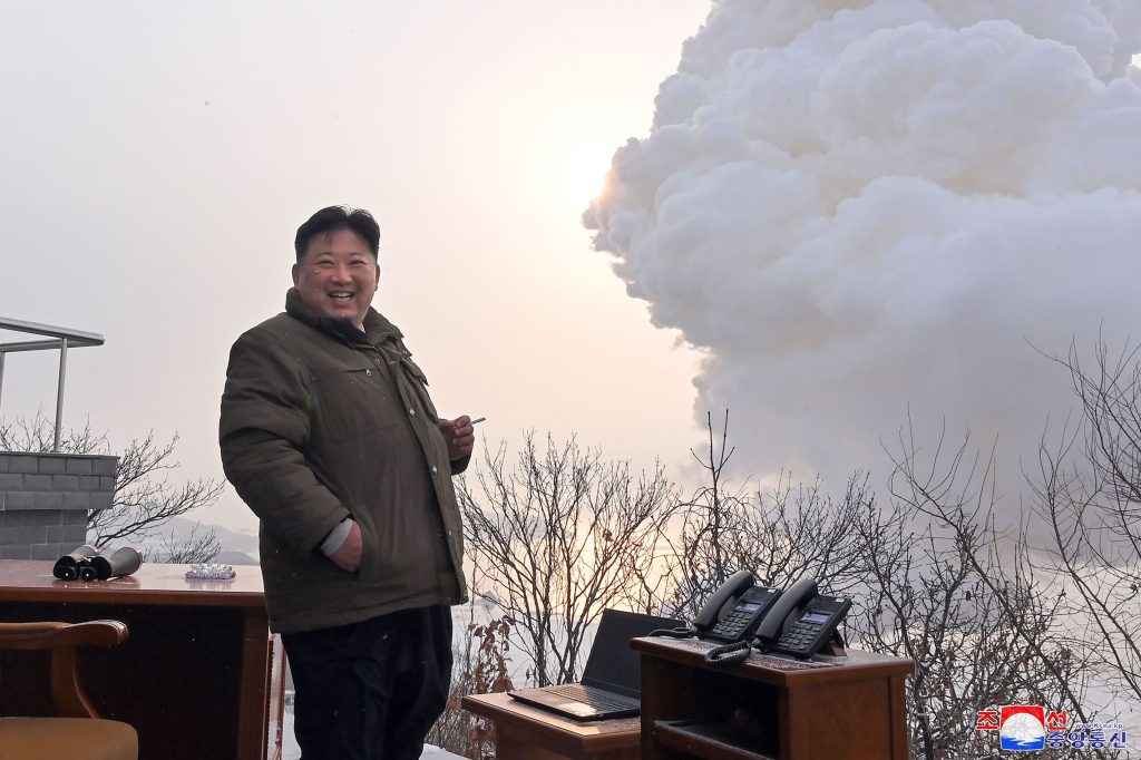 North Korea conducted intercontinental ballistic missile launches on Feb. 27 and March 5 as part of its reconnaissance satellite development. (AFP)