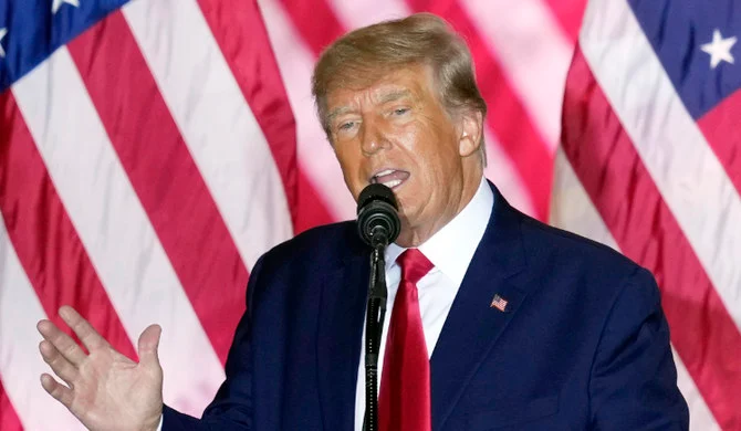 Donald Trump announces a third run for president as he speaks at Mar-a-Lago in Palm Beach, Nov. 15, 2022. (AP)