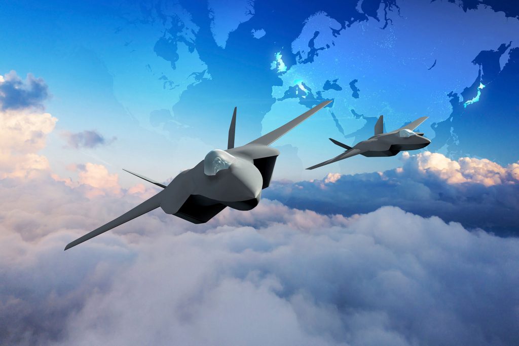 This undated handout image received on December 9, 2022 by the British Prime Minister’s Office by Tokyo shows an artist's impression of what the final design could look like of the aircraft currently known as Tempest. (AFP)