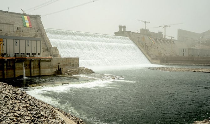 A general view of the Grand Ethiopian Renaissance Dam in Guba, Ethiopia. (AFP/File)