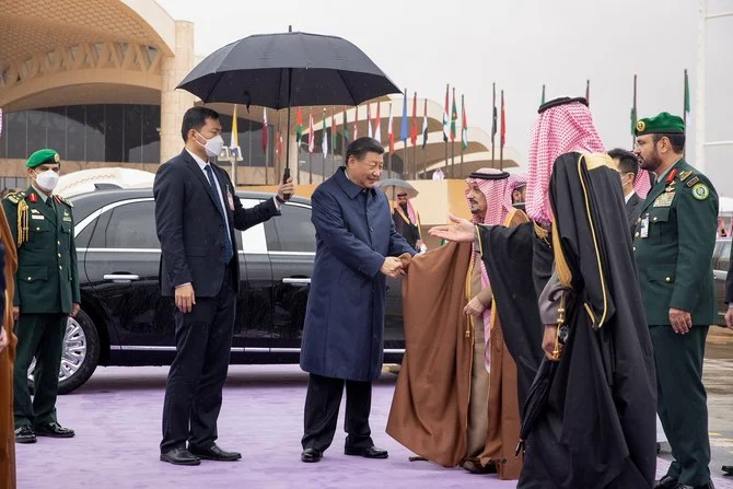 Chinese President Xi Jinping was seen off at King Khalid International Airport. (SPA)