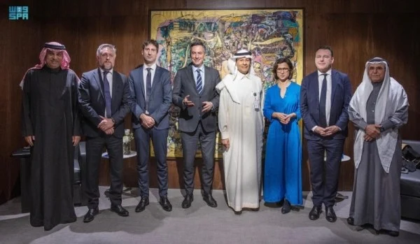 Saudi Arabia’s Minister of Energy Prince Abdulaziz bin Salman bin Abdulaziz held a meeting with a delegation of the European Parliament Foreign Affairs Committee. (SPA))