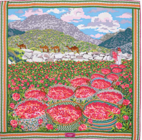 Scrafe decorated with Taif rose fields. (Supplied)