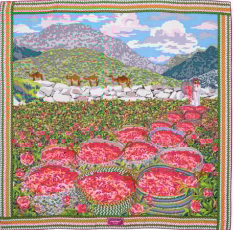Scrafe decorated with Taif rose fields. (Supplied)