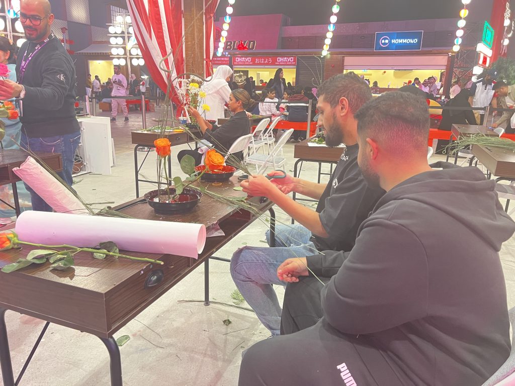 Participants in a workshop at Anime Town Japan, the Boulevard World Zone operated by Riyadh Season 2022. (ANJP Photo)