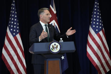 Australian Deputy Prime Minister and Minister for Defence Richard Marles, speaks during a news conference with Secretary of State Antony Blinken, Secretary of Defense Lloyd Austin, Australian Foreign Minister Penny Wong on the outcome of this year's ministerial meeting at the State Department, Tuesday, Dec. 6, 2022, in Washington. (AP)