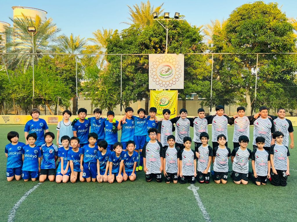 The Emirati kids team played against the Japanese kids team, which lost, but their energy remained high. (Supplied)