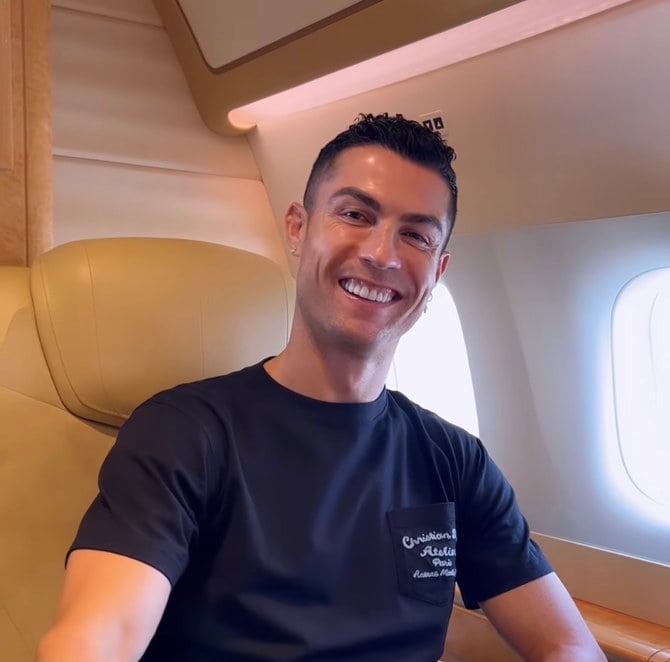 Portuguese superstar Cristiano Ronaldo is arriving in Riyadh Monday evening. Credit: @cristiano
