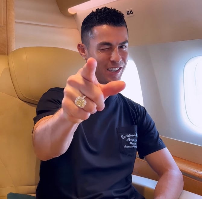 Portuguese superstar Cristiano Ronaldo is arriving in Riyadh Monday evening. Credit: @cristiano