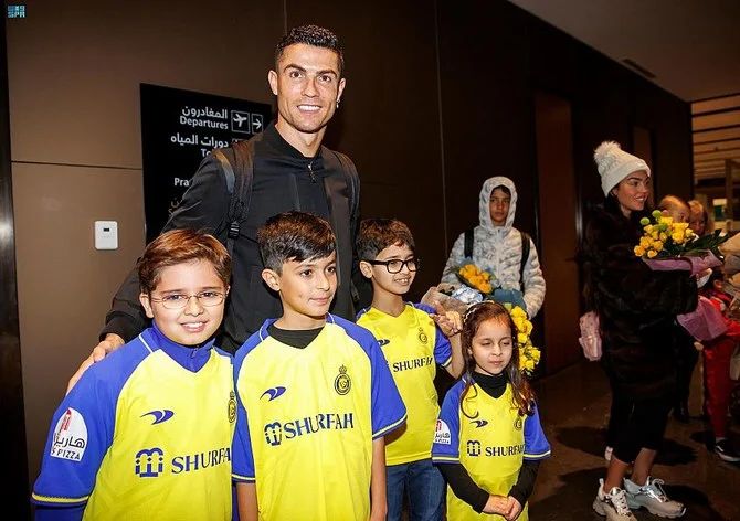 Cristiano Ronaldo arrived in Riyadh on Monday night (SPA)