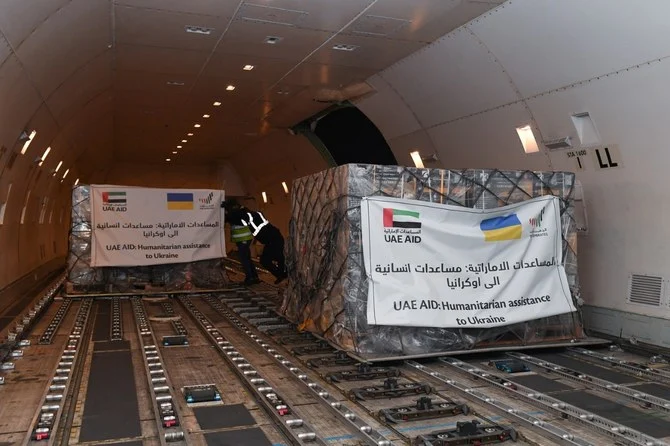The UAE earlier announced sending a shipment of 2,500 household generators to support Ukrainian civilians battling winter amid the war. (WAM)